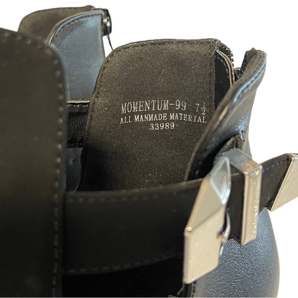 Anne Michelle Momentum 99 Black Faux Leather Pointed Toe Vented Upper Bootie 7.5 - Picture 11 of 13